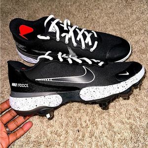 Nike React Alpha Huarache Elite 3 Low Baseball Cleats Black White NEW
